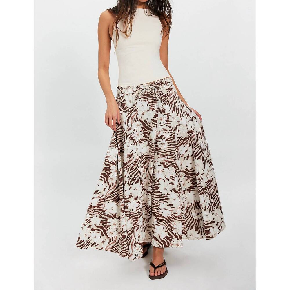 NEW FREE PEOPLE zephyr bustle skirt in chocolate - Picture 1 of 5